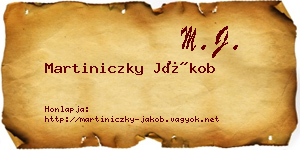 Martiniczky Jákob névjegykártya